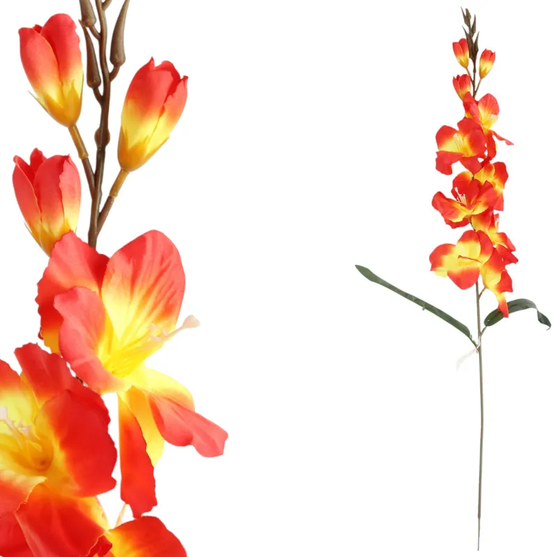 MIECZYK Kwiat Sztuczny Do Wazonu GLADIOLA 76 cm - Pomarańczowa