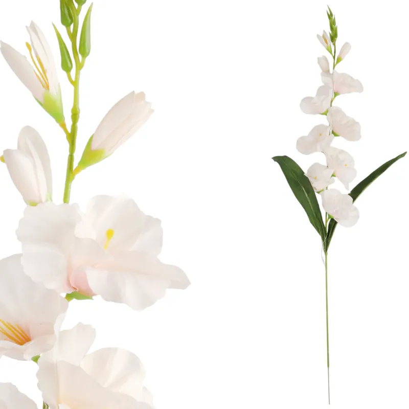 MIECZYK Kwiat Sztuczny Do Wazonu GLADIOLA 76 cm - Kremowa