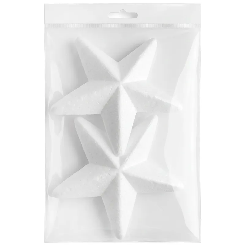 Gwiazdka Gwiazda Styropianowa 2 Sztuki Do Ozdabiania Dekoracji Święta 3D 15 cm - Biała