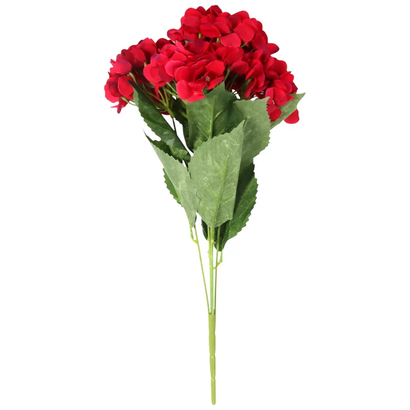 Bukiet 5 Hortensji Kwiaty Do Wazonu 50 cm Kolor - Czerwony