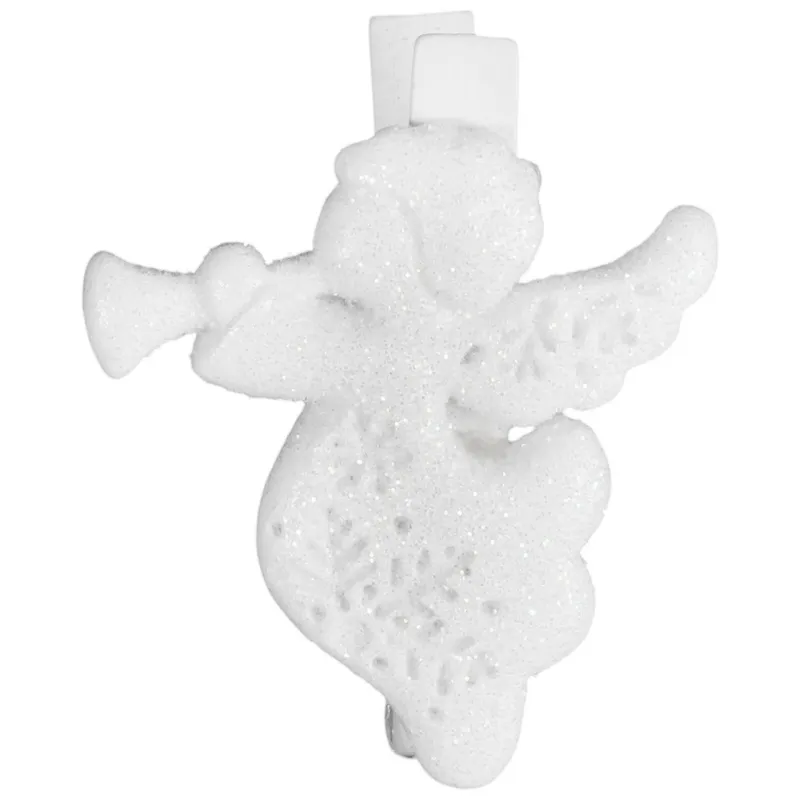Klamrki Z Figurkami Aniołów 4.5 cm Zestaw 6 Sztuk OZDOBA DEKORACJA - Białe