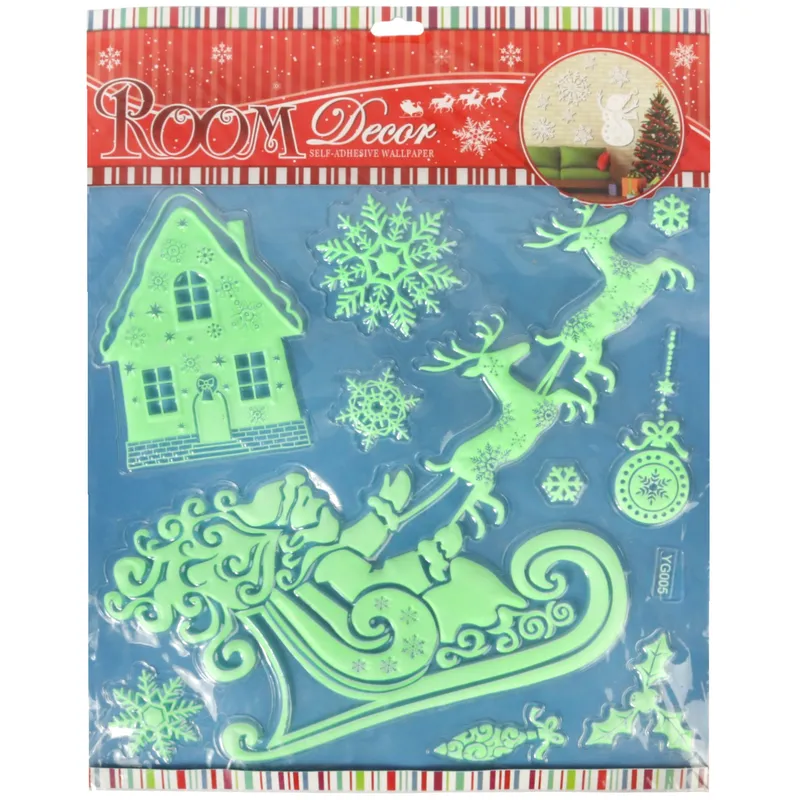 Fluorescencyjne Naklejki Na Okno Z Motywem Renifera Świecące Nocą – 40×30 cm