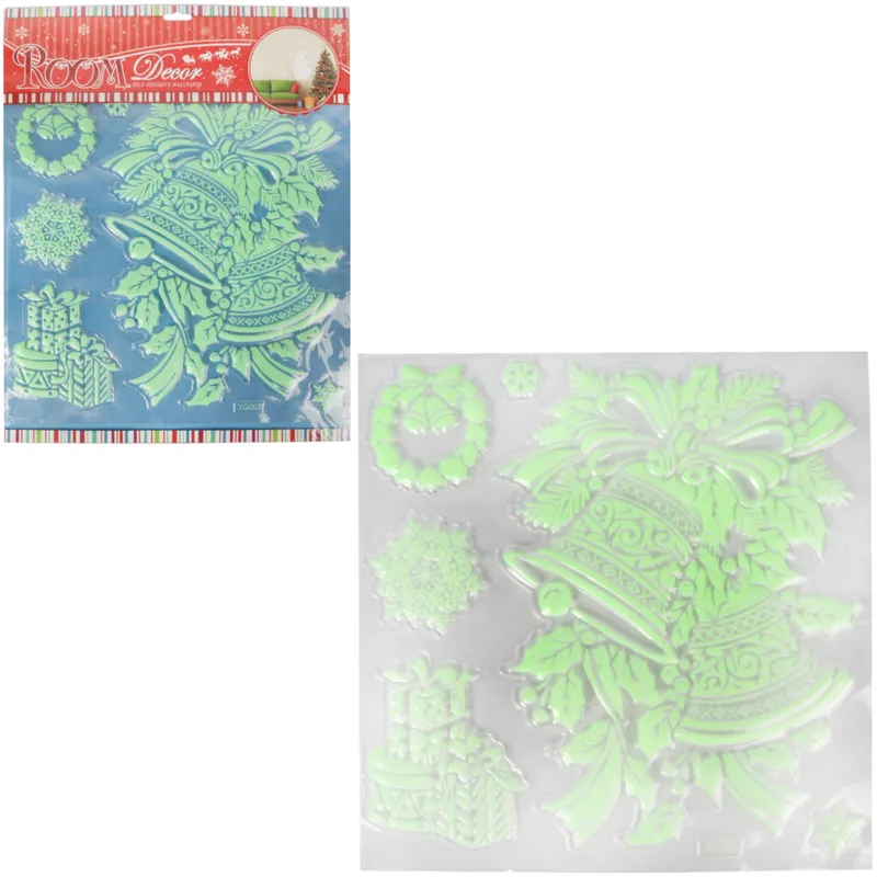Fluorescencyjne Naklejki Na Okno Z Motywem Dzwonka Świecące Nocą – 40×30 cm