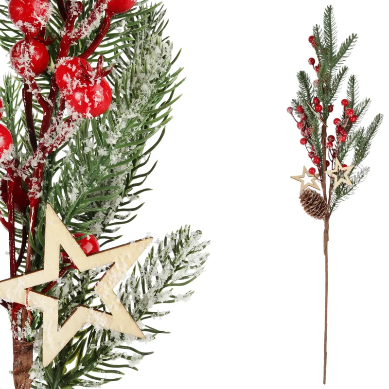Gałązka Ozdobna Święta Stroik Boże Narodzenie Gałązki Sztuczne Jarzębina 72 cm