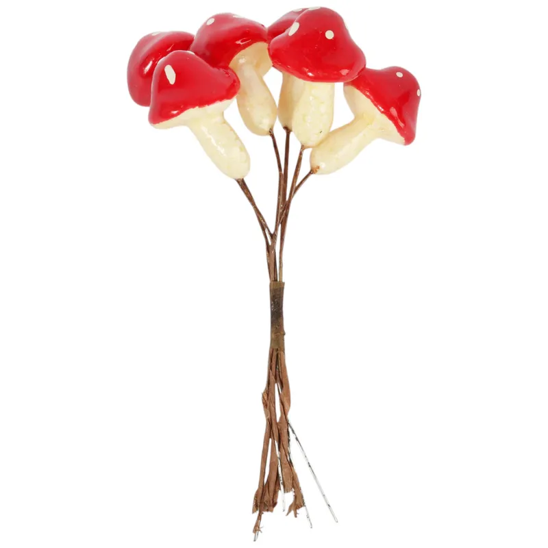 Muchomory Muchomorki Grzyby Na Piku Ozdoby Dekoracyjne 4 cm 6 szt - Czerwone