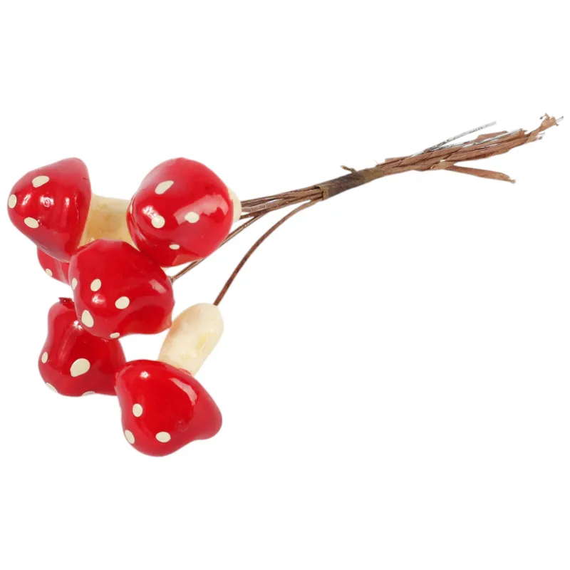 Muchomory Muchomorki Grzyby Na Piku Ozdoby Dekoracyjne 4 cm 6 szt - Czerwone