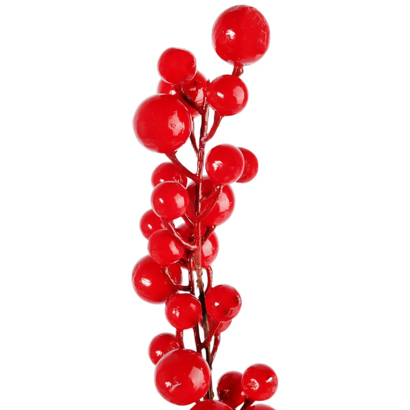 Girlanda Świąteczna 134 cm Sztuczna Jarzębina Gałązka Dekoracja - Czerwona