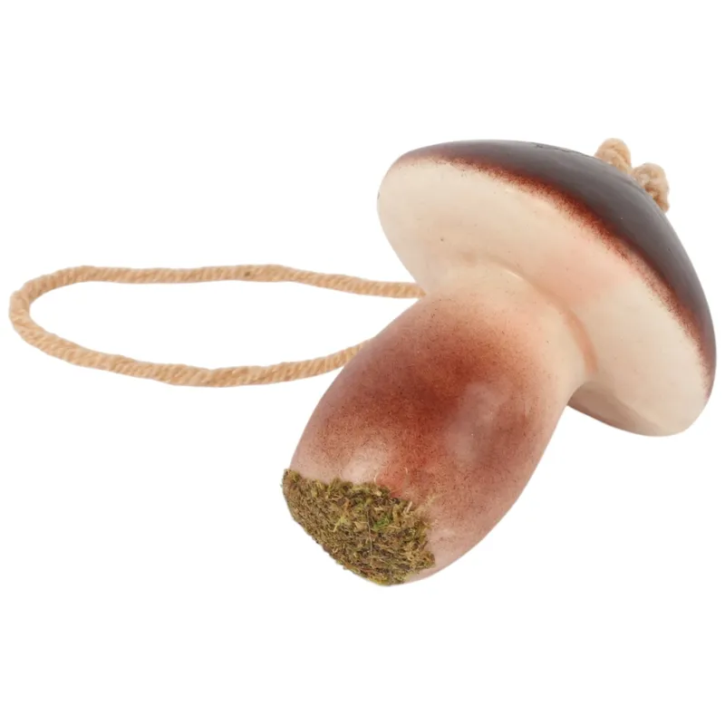 Grzybek Prawdziwek Zawieszka Na Jutowym Sznurku 6 cm - Brązowy