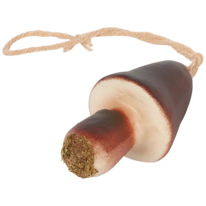 Grzybek Dekoracja Zawieszka Na Jutowym Sznurku 8 cm - Brązowy