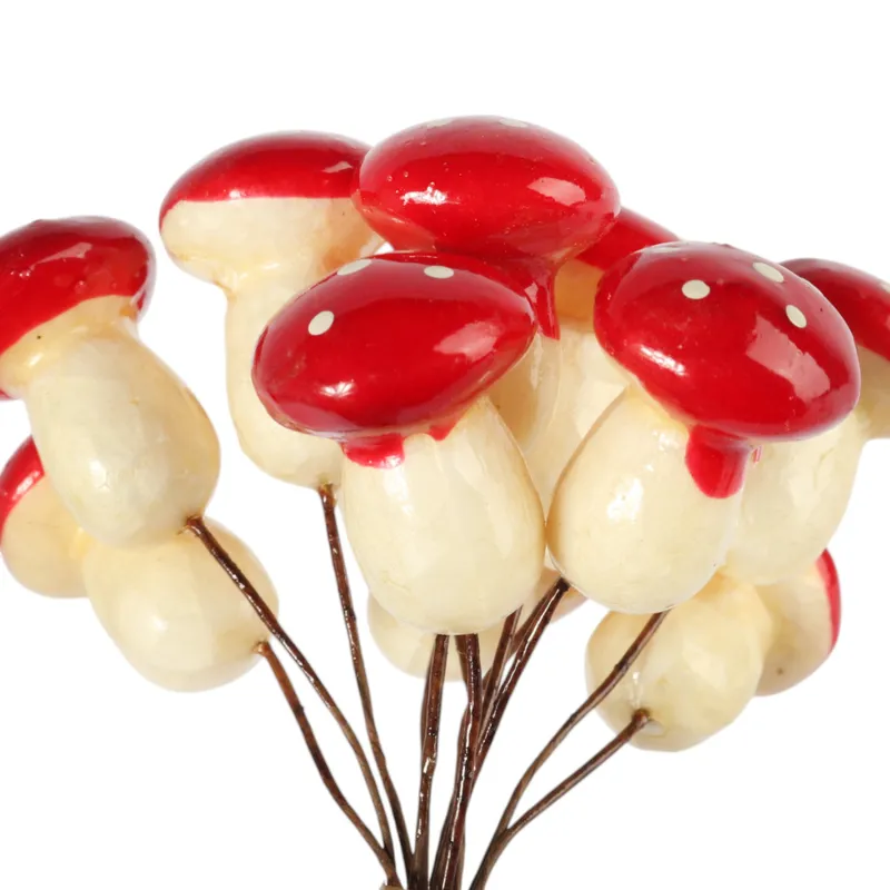 Muchomory Muchomorki Grzyby Na Piku Ozdoby Dekoracyjne 3 cm 12 szt - Czerwone