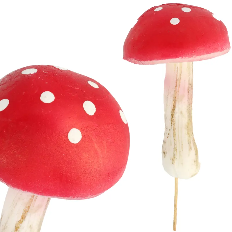 Muchomorek Na Piku 11cm X 6 cm Grzybek Muchomor Pik Dekoracja - Czerwony