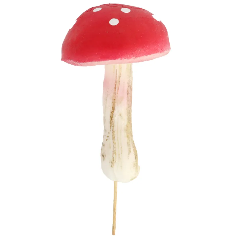 Muchomorek Na Piku 11cm X 6 cm Grzybek Muchomor Pik Dekoracja - Czerwony