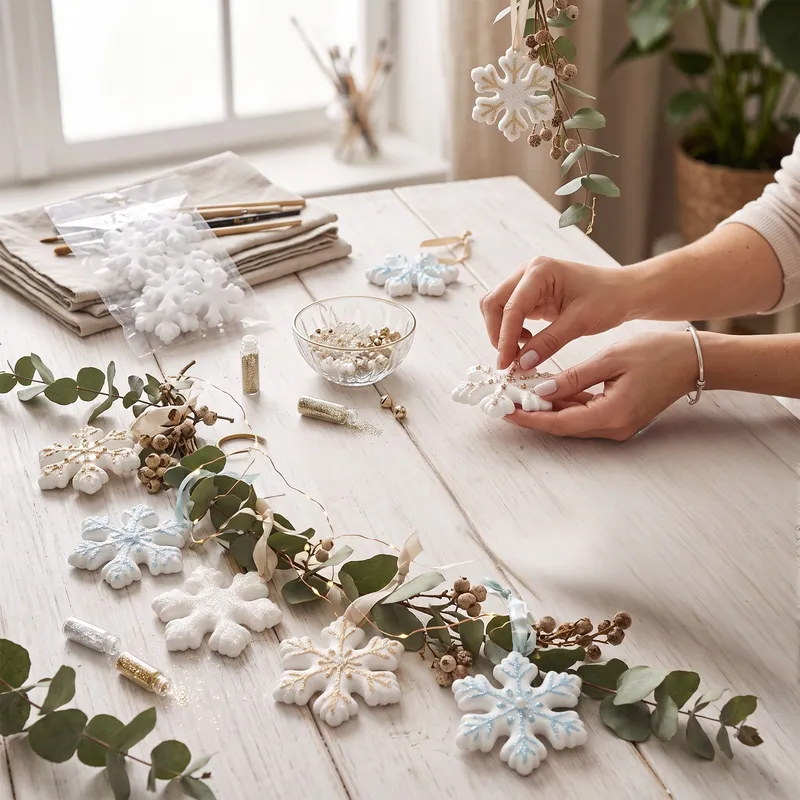 ŚNIEŻYNKI STYROPIANOWE 8 cm 8 szt DEKORACJA Do Ozdabiania Decoupage