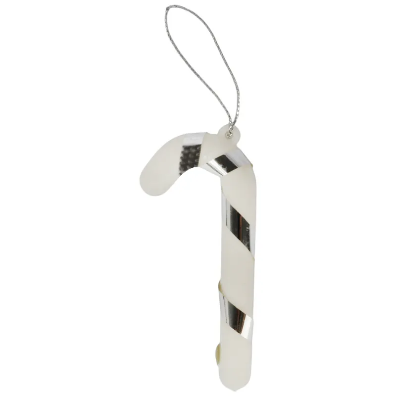 Laski Zawieszki Bożonarodzeniowe 6 szt 6 cm - Biało-Srebrne