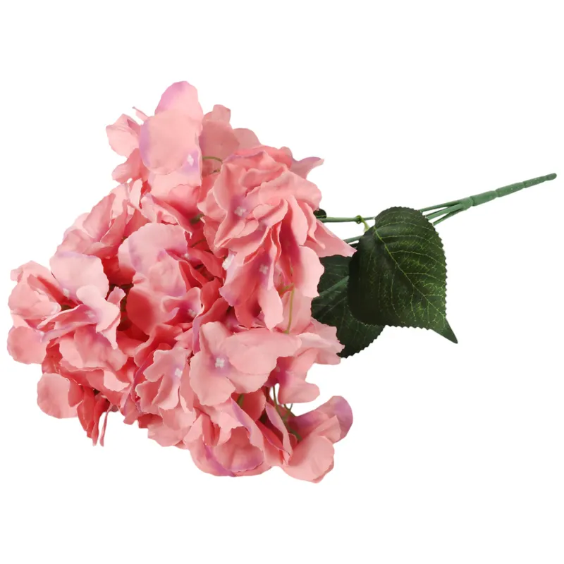 Łososiowy Bukiet Sztucznych Hortensji - 4 Sztuki - Wysokość 50 cm