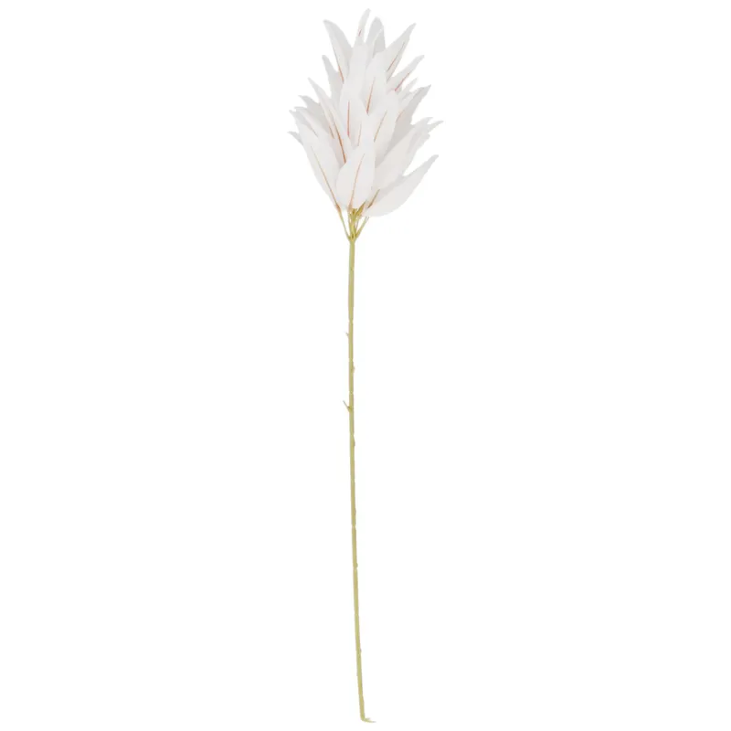 GAŁĄZKA DEKORACYJNA KURKUMA Kwiaty Sztuczne Na Do WAZONU Kompozycja Kwiaty 84 cm - Biała