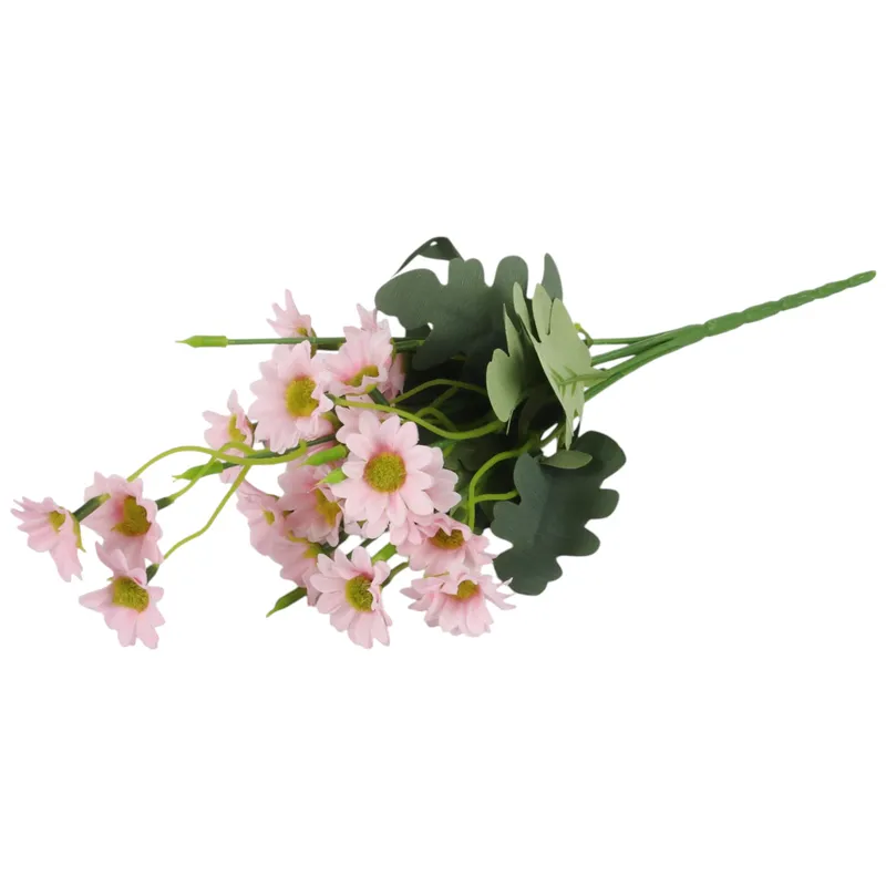 Bukiet Jasno-Różowych Margaretek - 5 Gałązek - Sztuczne Kwiaty O Wysokości 32 cm