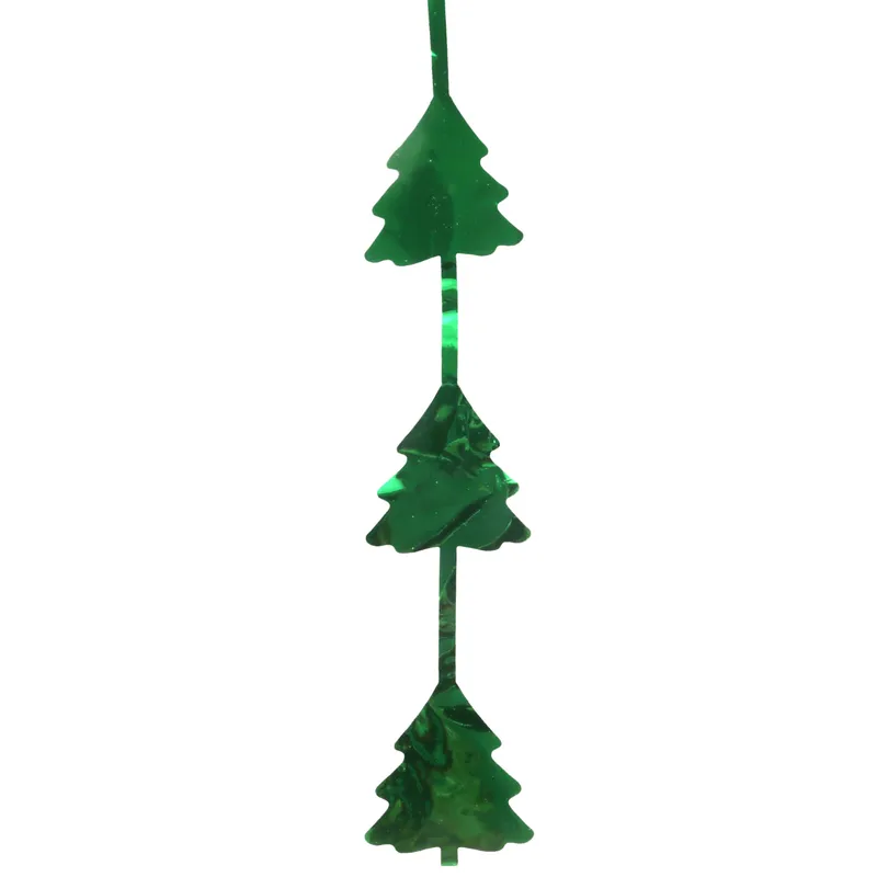 KURTYNA DEKORACYJNA LAMETA 100 cm X 200 cm Choinki - Zielone