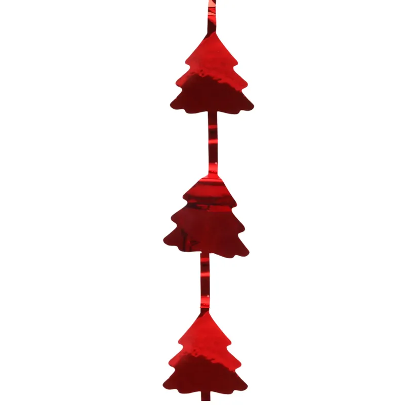 KURTYNA DEKORACYJNA LAMETA 100 cm X 200 cm Choinki - Czerwone