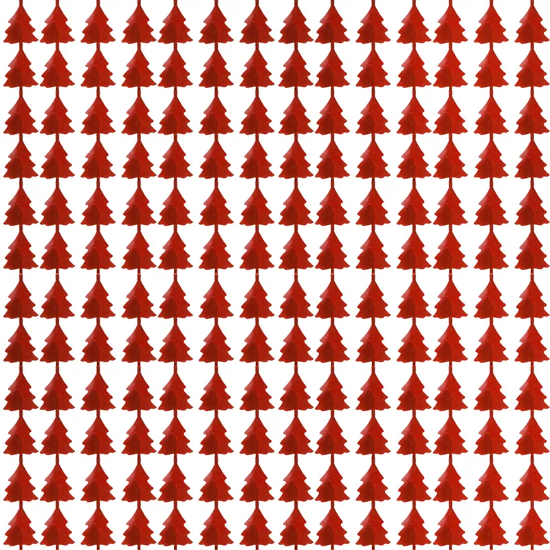 KURTYNA DEKORACYJNA LAMETA 100 cm X 200 cm Choinki - Czerwone