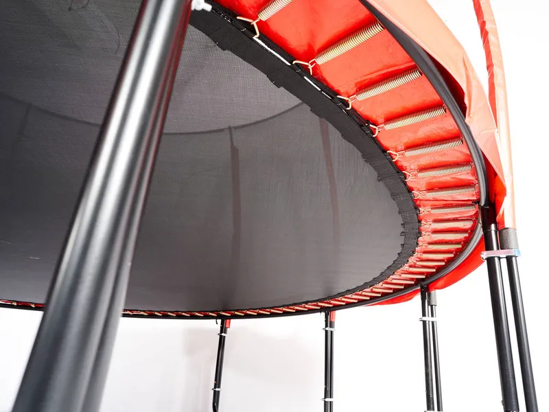 Trampolina Ogrodowa Jumpi 435CM/14FT Maxy Comfort Plus Z Wewnętrzną Siatką - Czerwona