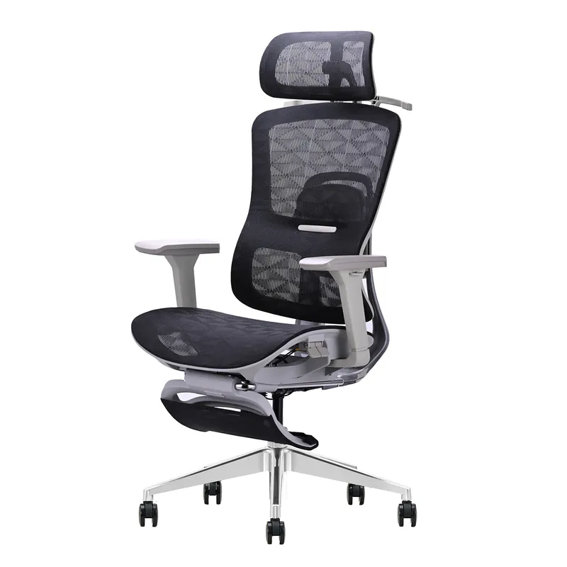 Fotel Ergonomiczny ANGEL Biurowy Obrotowy Homer - Czarno-Szary