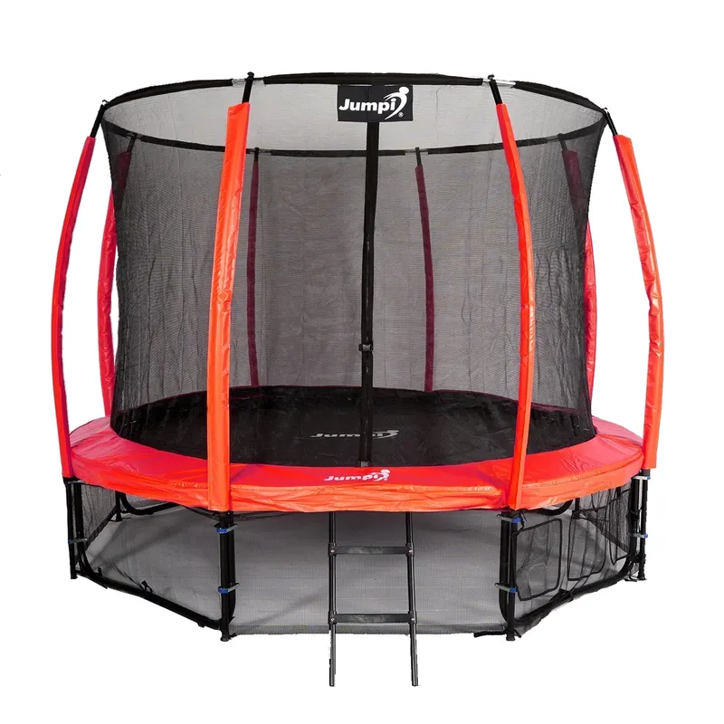 Trampolina Ogrodowa Jumpi 374CM/12FT Maxy Comfort Plus Z Wewnętrzną Siatką - Czerwona