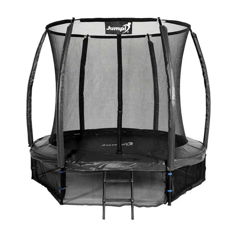 Trampolina Ogrodowa Jumpi 252CM/8FT Maxy Comfort Plus Z Wewnętrzną Siatką - CZARNA
