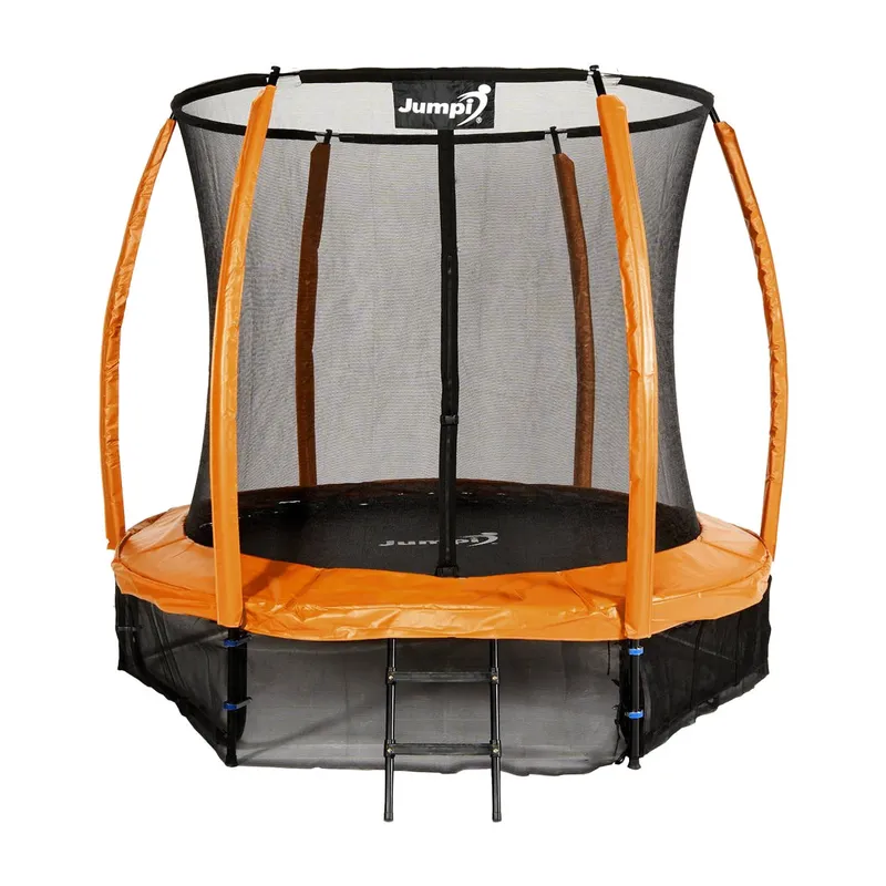 Trampolina Ogrodowa Jumpi 252CM/8FT Maxy Comfort Plus Z Wewnętrzną Siatką - Pomarańczowa