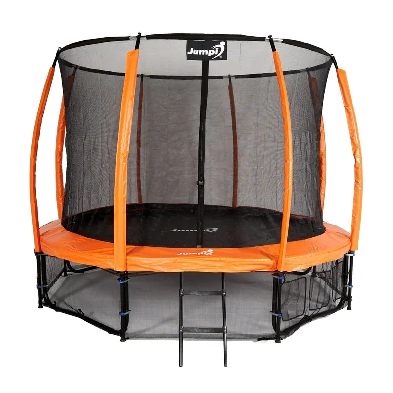 Trampolina Ogrodowa Jumpi 374CM/12FT Maxy Comfort Plus Z Wewnętrzną Siatką - Pomarańczowa