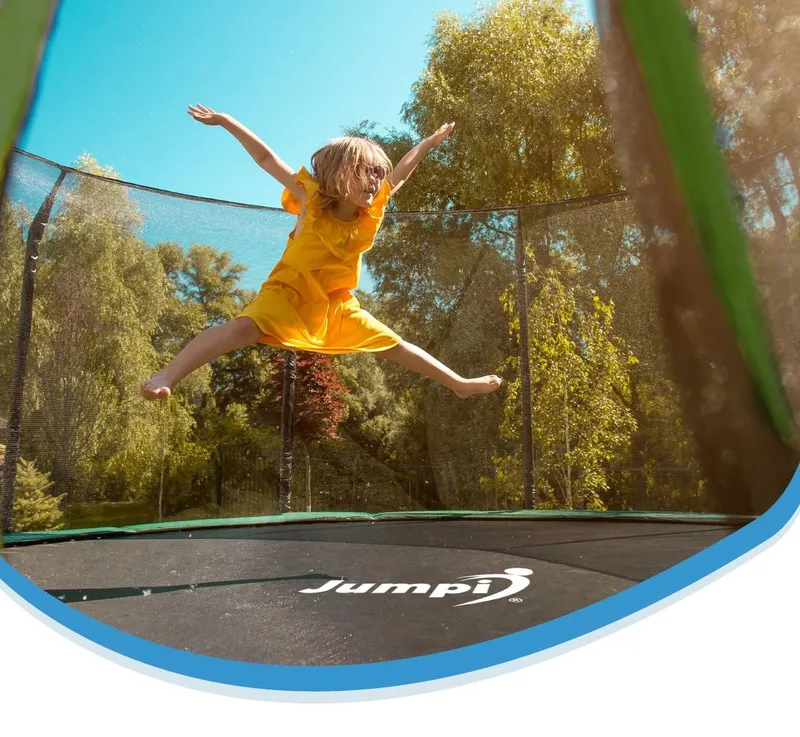 Trampolina Ogrodowa Jumpi 487CM/16FT Maxy Comfort Plus Z Wewnętrzną Siatką - Pomarańczowa