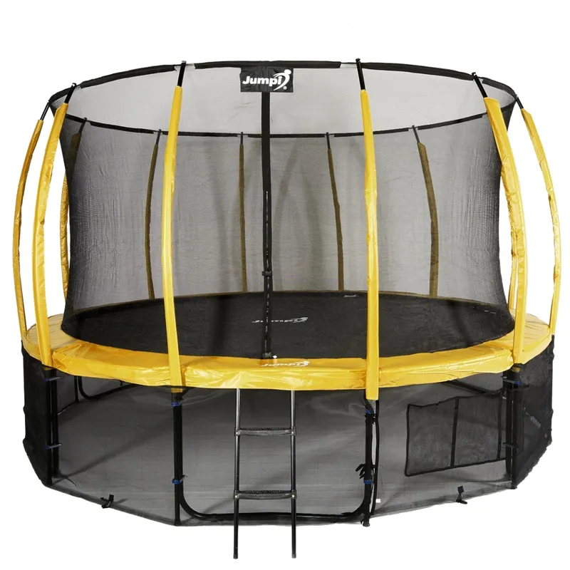 Trampolina Ogrodowa Jumpi 435CM/14FT Maxy Comfort Plus Z Wewnętrzną Siatką - Żółta