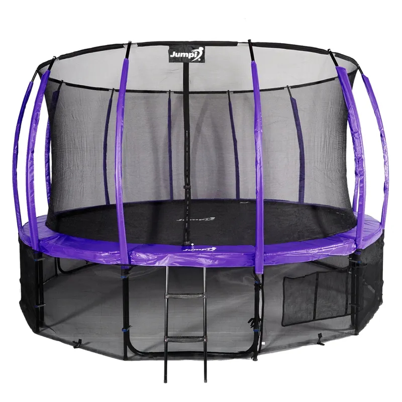 Trampolina Ogrodowa Jumpi 435CM/14FT Maxy Comfort Plus Z Wewnętrzną Siatką - Fioletowa