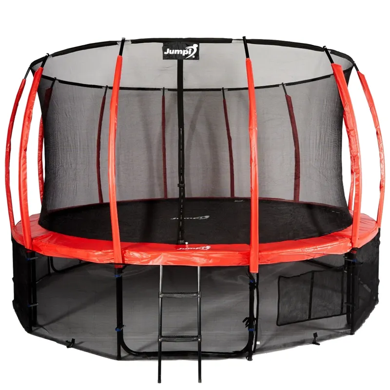 Trampolina Ogrodowa Jumpi 487CM/16FT Maxy Comfort Plus Z Wewnętrzną Siatką - Czerwona