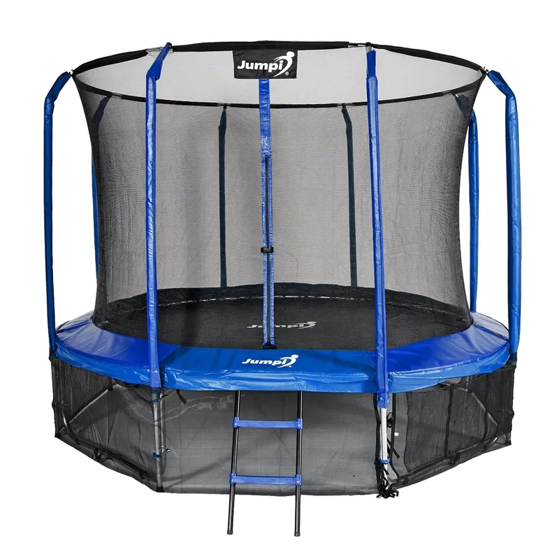 Trampolina Ogrodowa Jumpi 374CM/12FT Maxy Comfort Z Wewnętrzną Siatką - Niebieska