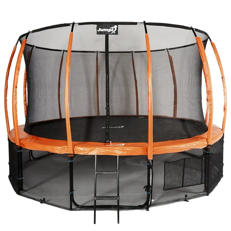 Trampolina Ogrodowa Jumpi 487CM/16FT Maxy Comfort Plus Z Wewnętrzną Siatką - Pomarańczowa