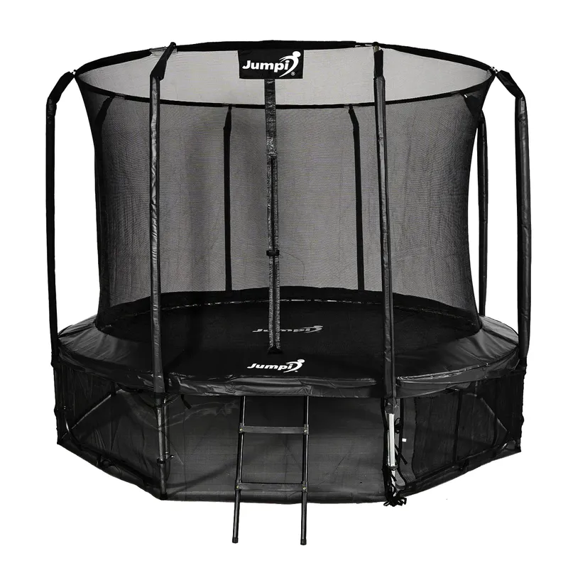 Trampolina Ogrodowa Jumpi 374CM/12FT Maxy Comfort Z Wewnętrzną Siatką - Czarna