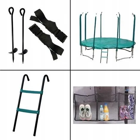 Trampolina Ogrodowa Jumpi 487CM/16FT Maxy Comfort Z Wewnętrzną Siatką - Niebieska