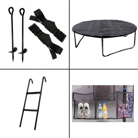 Trampolina Ogrodowa Jumpi 435CM/14FT Maxy Comfort Plus Z Wewnętrzną Siatką - Żółta