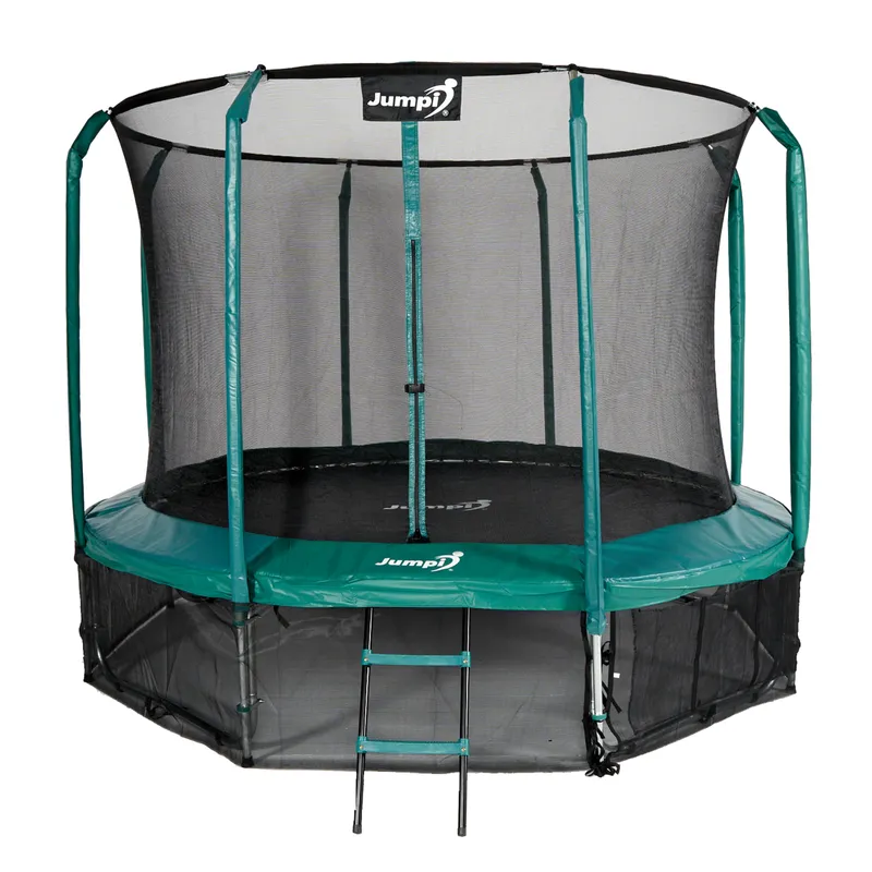 Trampolina Ogrodowa Jumpi 312CM/10FT Maxy Comfort Z Wewnętrzną Siatką - Zielona
