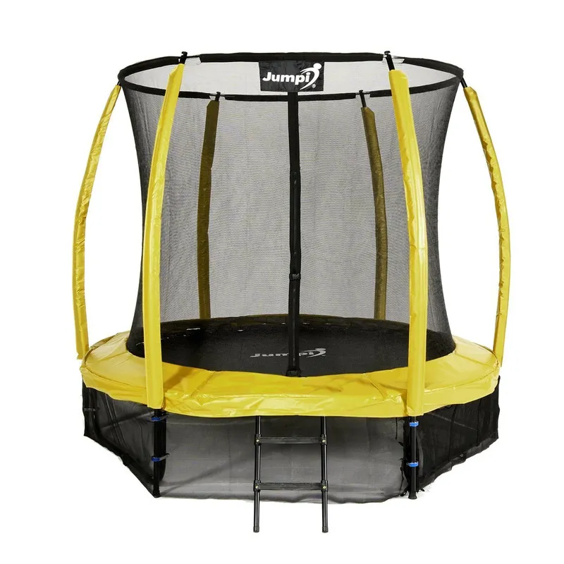 Trampolina Ogrodowa Jumpi 252CM/8FT Maxy Comfort Plus Z Wewnętrzną Siatką - Żółta