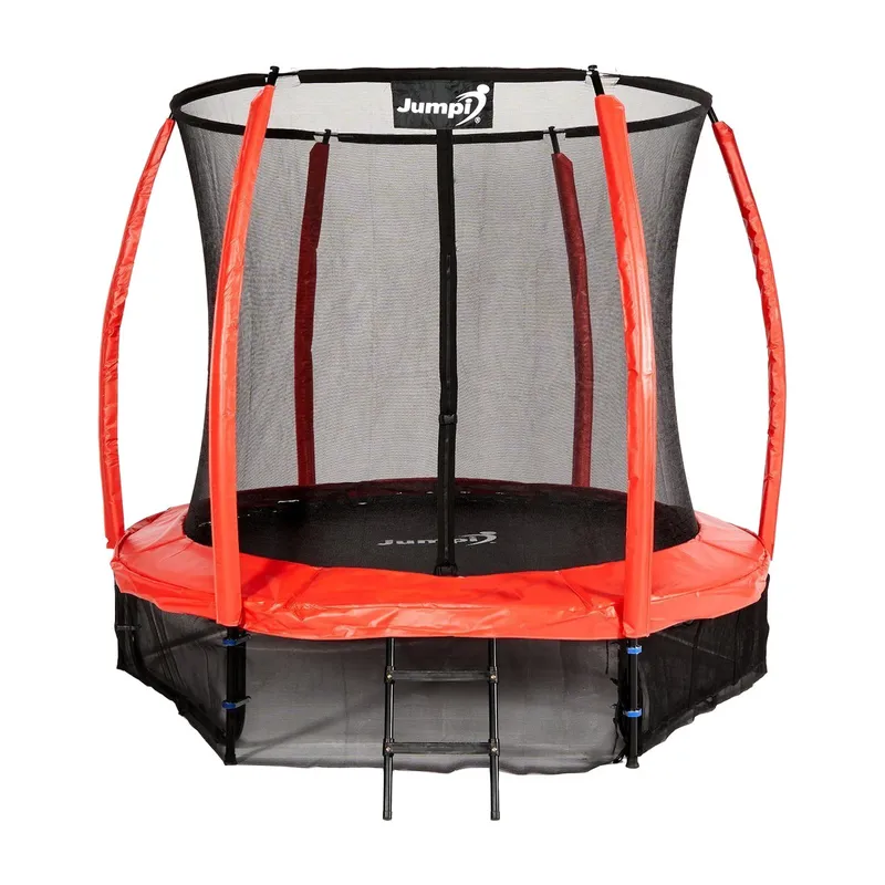 Trampolina Ogrodowa Jumpi 252CM/8FT Maxy Comfort Plus Z Wewnętrzną Siatką - Czerwona