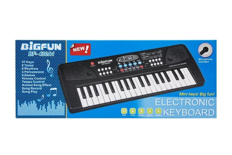 Organki Pianinko Keyboard Z Mikrofonem 37 Klawiszy TUM-TUM - Czarne