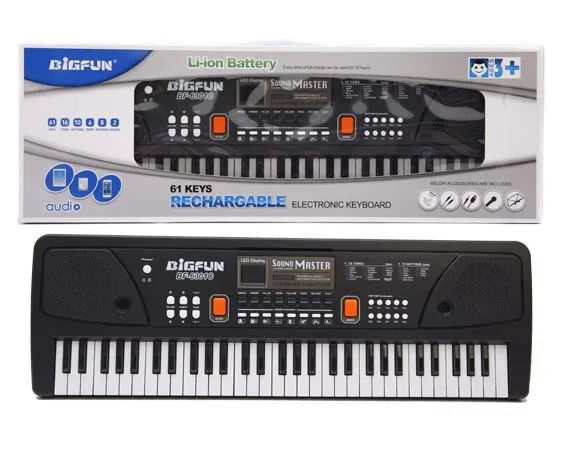 Duże Organki Pianinko Keyboard Z Mikrofonem 61 Klawiszy 42 Rytmy TUM-TUM