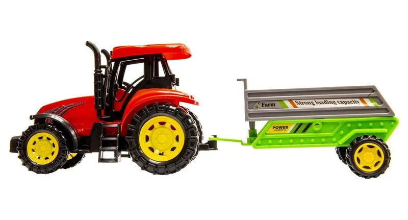 Traktor Z Przyczepą Zabawkowy Żywe Kolory Rolniczy TUM-TUM 28 cm