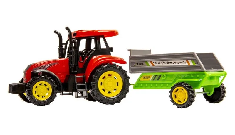 Traktor Z Przyczepą Zabawkowy Żywe Kolory Rolniczy TUM-TUM 28 cm