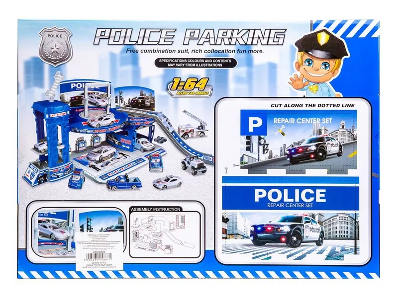 Parking Policyjny Z 3 Autkami 7 cm W Zestawie Dla Dzieci TUM-TUM