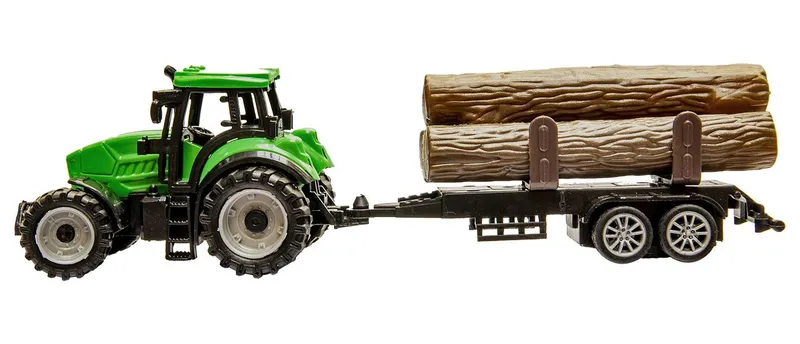 Mały Traktor Z Przyczepą Na Drewno Rolniczy TUM-TUM 19 cm - Zielony