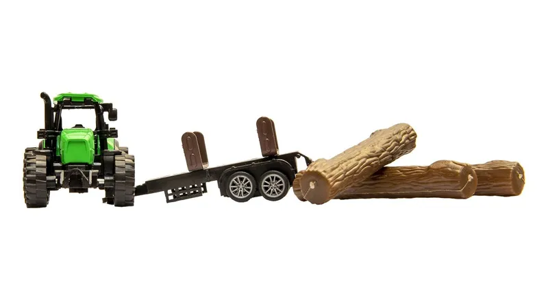 Mały Traktor Z Przyczepą Na Drewno Rolniczy TUM-TUM 19 cm - Zielony
