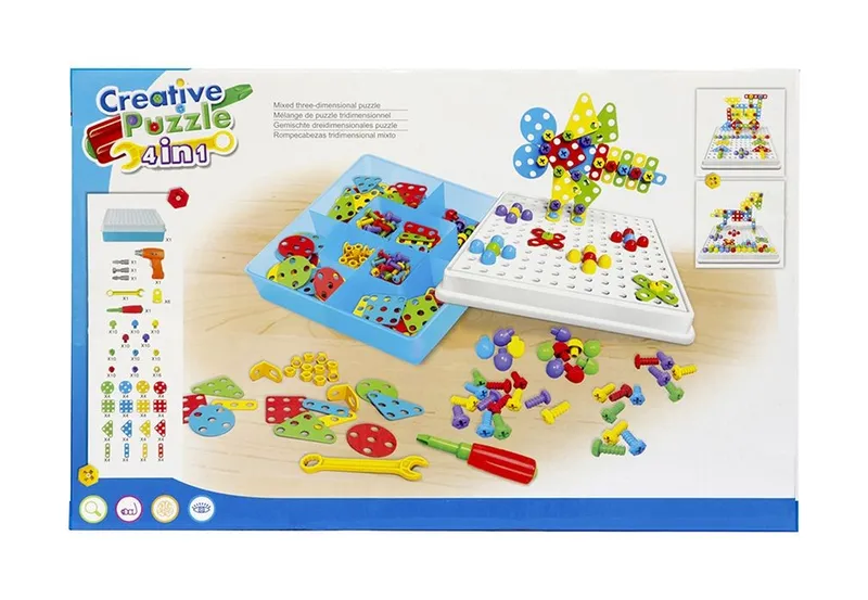 Puzzle Konstrukcyjne W Pudełku 193 Elementy Z Narzędziami TUM-TUM